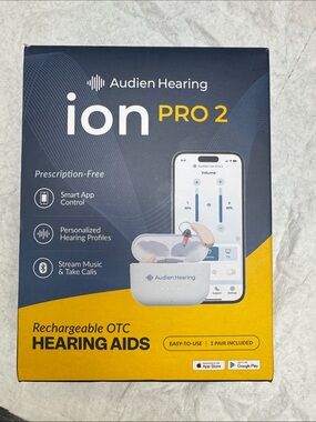 Audien Ion Pro 2 Hearing Aids Box – Navy & Yellow